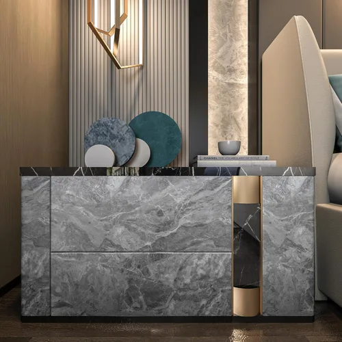 Miniatura 4 de TOTIO Papel de Contacto de Mármol Gris con Textura de Granito Gris Papel Tapiz Despegar y Pegar Papel de Contacto para Encimera Removible