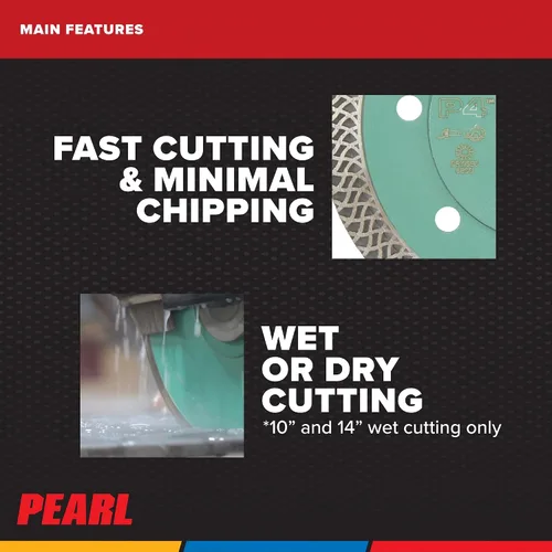 Miniatura 4 de PEARL ABRASIVE CO. Hoja de porcelana turbo de malla fina P4 de 4" 5/8"-20mm-7/8 con 4 agujeros