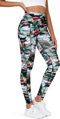 ODODOS - Leggings de yoga con cintura alta y bolsillos para mujer, pantalones de yoga deportivos con control de abdomen, no se transparentan, para