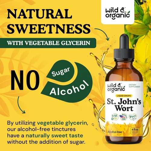 Miniatura 6 de Wild & Organic St Johns Wort Tintura - Apoyo al estado de ánimo - Suplemento calmante de hierba de San Juan - Gotas líquidas de hierbas Hypericum