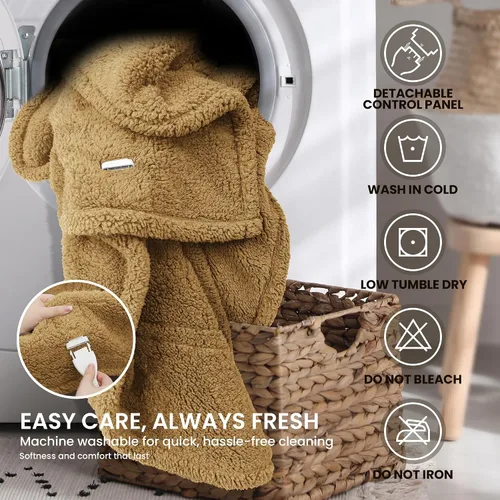 Miniatura 7 de Heated Blanket Electric Blanket Queen - Fast Heating Blanket Throw Dual Control Double Sided Sherpa with 10 Heating Levels & 2-10 Hours Auto Off