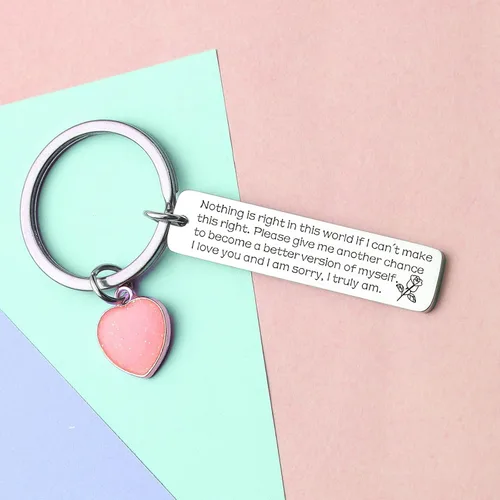 Miniatura 4 de ZNOSVEI Llavero para mamá con texto en inglés "Sorry Key", regalo de disculpa, perdóname, joyería para marido, regalo para abuela
