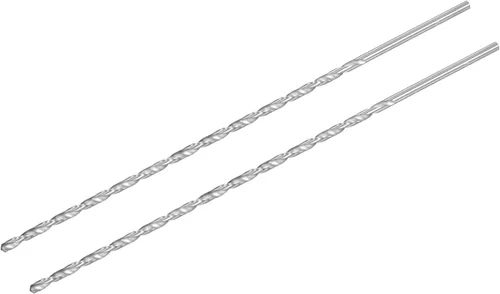 Miniatura 20 de uxcell HSS (acero de alta velocidad) Brocas helicoidales extralargas, diámetro de taladro de 0.118 in de diámetro de 7.874 in de longitud