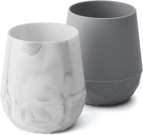 Miniatura 8 de SAMiGO Vasos de silicona para bebés de 6 a 12 meses, pequeñas tazas abiertas para entrenamiento y beber agua, suministros de destete dirigido por