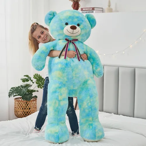 Miniatura 5 de Tezituor Oso de peluche grande de 59 pulgadas, animal de peluche negro gigante para baby shower, Navidad, día de San Valentín o cumpleaños, oso