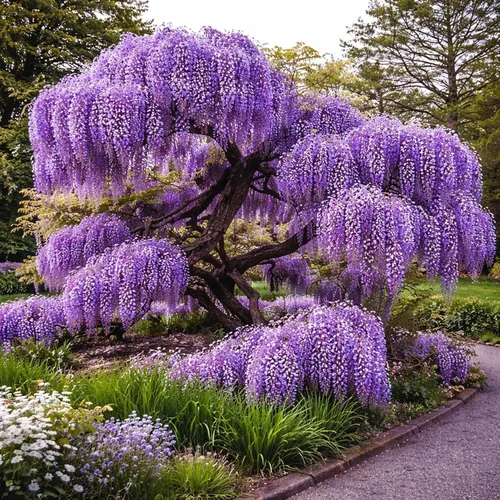 Miniatura 9 de Wisteria - Plantas vivas de 1 a 2 pies de alto - Vid de glicina en flor (Wisteria Floribunda) - Planta trepadora de rápido crecimiento