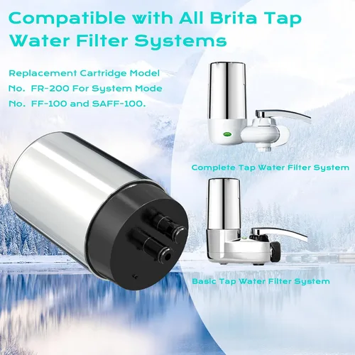 Miniatura 7 de Repuesto para filtro de grifo Brita, compatible con sistema de filtros de grifo 36311 para fregadero FR-200 FF-100, 2