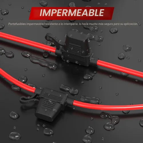 Miniatura 6 de DaierTek Portafusibles en línea de 12 AWG, 12 V, ATO/ATC, portafusibles en línea, 12 voltios, impermeable, con fusible de hoja media de 30 amperios