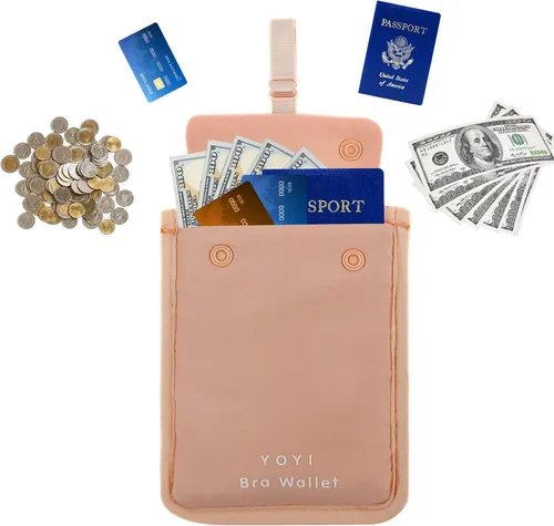 Miniatura 3 de YOYI YOYI Cartera con sujetador de viaje oculto, Rosa, Básico