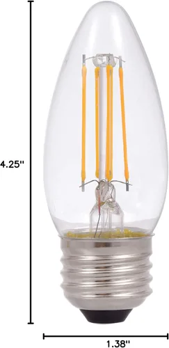 Miniatura 9 de Sylvania - Bombilla LED TruWave Natural Series Candelabro, 40 W, base media blanca suave, regulable, transparente, punta roma, paquete de 2