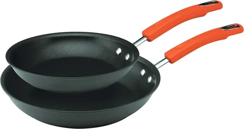 Miniatura 13 de Rachael Ray Brights - Sartén antiadherente anodizada dura, sartén anodizada dura, 12.5 pulgadas, gris con asas rojas