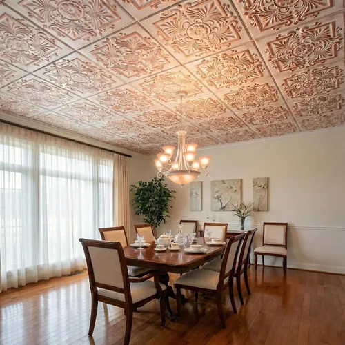 Miniatura 3 de À LA MAISON CEILINGS R14 - Azulejo victoriano de espuma para techo (128 pies cuadrados/caja), paquete de 48, cobre lavado blanco