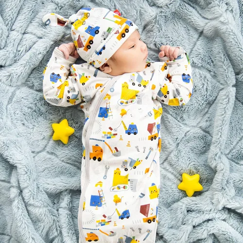 Miniatura 6 de Magnificent Baby Conjunto de bata y sombrero de modal magnético de 2 piezas para bebé Rosado