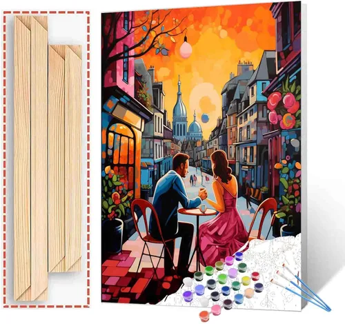 Miniatura 42 de TUMOVO Pintura por números para niñas con flores para adultos, principiantes, mujeres rodeadas de abejas, pintura acrílica por números, pintura