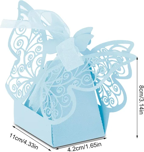Miniatura 3 de Marhynchus 100 cajas de chocolate con azúcar y azúcar, patrón europeo, decoración de boda de papel para decoración de boda, fiesta de cumpleaños
