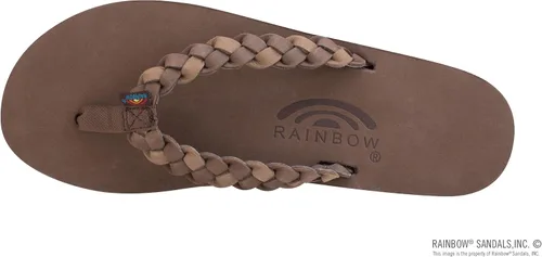 Miniatura 3 de Rainbow Sandalias para mujer de piel de primera calidad, doble capa, correa ancha, color arena