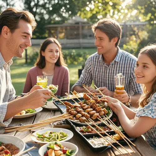 Miniatura 6 de Brochetas de bambú de 8 pulgadas para barbacoa, aperitivo, fruta, cóctel, kebab, kabob, parrilla, fuente de chocolate, cocina, manualidades