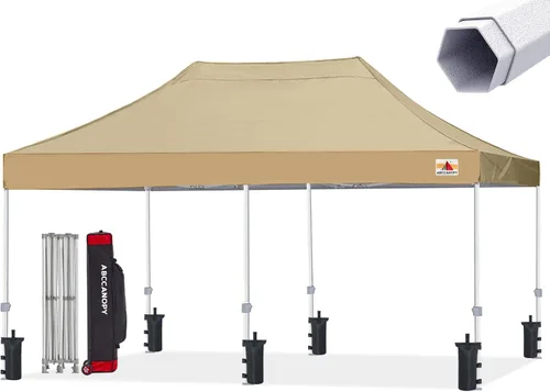 Miniatura 42 de ABCCANOPY Tienda de campaña con toldo emergente comercial 10x10 Serie Premium, Beige