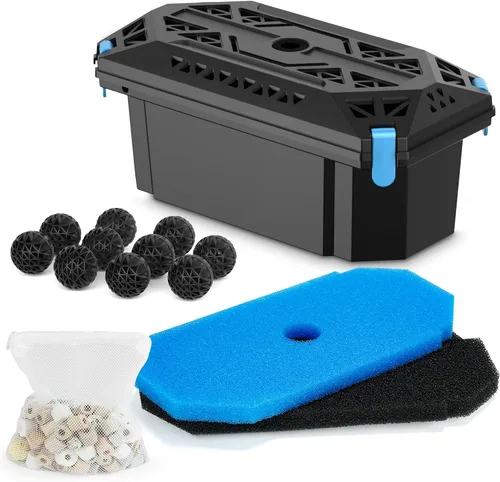 Miniatura 9 de NFESOLAR Filtro de estanque pequeño para estanques al aire libre, tanque de peces de 50 a 600 galones, caja de filtro protege la bomba sumergible