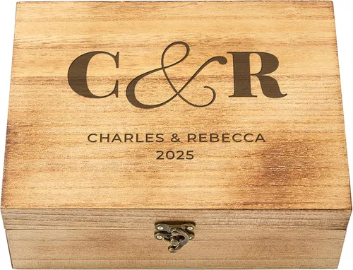 Miniatura 28 de Let's Make Memories Caja de recuerdos de madera personalizada con tapa con bisagras, caja de recuerdos de madera, almacenamiento decorativo