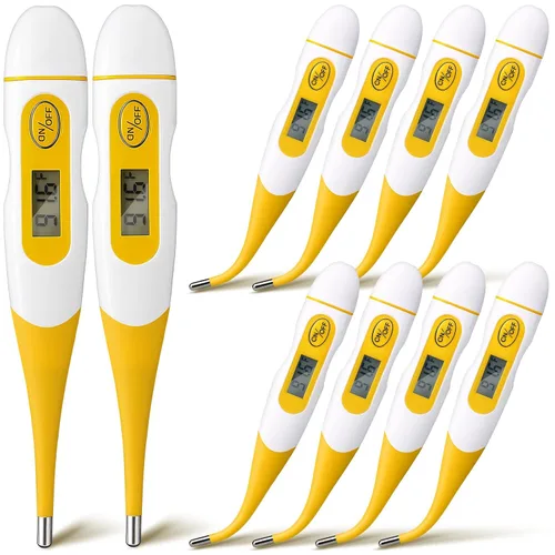Miniatura 10 de TrelaCo Termómetro oral digital para adultos, 6 unidades, para fiebre, cuerpo basal, lectura rápida, punta flexible para la medición de temperatura