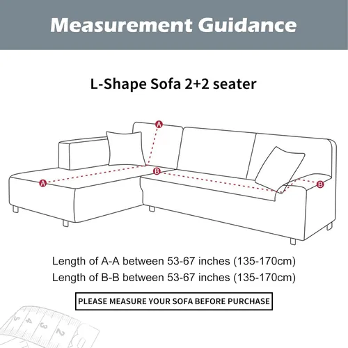 Miniatura 6 de HOTNIU Funda de sofá seccional de 2 piezas, funda elástica suave para sofá en forma de L, funda de sofá modular moderna con estampado para sala