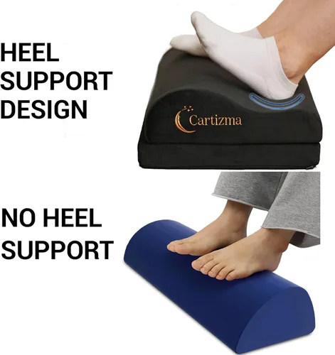 Miniatura 5 de Reposapiés para debajo del escritorio en el trabajo, reposapiés ergonómico para aliviar el dolor con fundas lavables, reposapiés antideslizante Negro