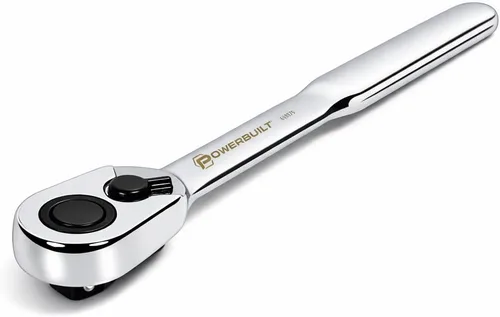 Miniatura 17 de Powerbuilt Trinquete de cabeza giratoria, herramientas manuales de accionamiento de 3/8 pulgadas, giratorio, oscilación de 72 dientes y 5 grados