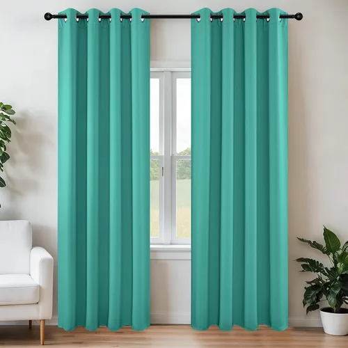 Miniatura 22 de Joydeco - Juego de 2 paneles de cortinas opacas de 63 pulgadas, 2 cortinas largas con aislamiento térmico burg, cortinas de oscurecimiento