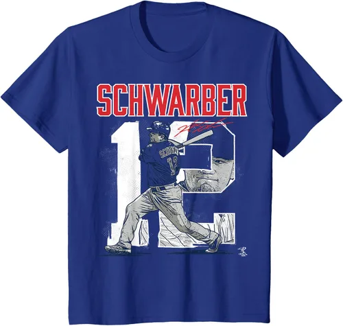 Miniatura 4 de Camiseta con número de jugador de Kyle Schwarber - Ropa, Azul / Patchwork, S