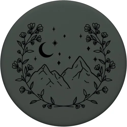 Miniatura 3 de Verde medianoche - PopSockets de montaña con estampado floral bohemio y chic