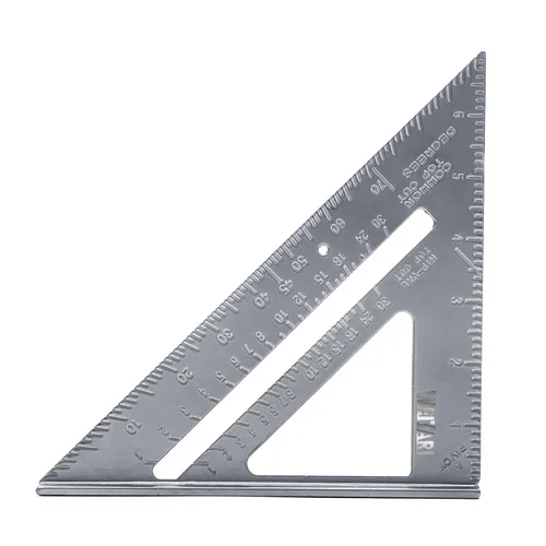 Miniatura 3 de Cuadrado de carpintero, cuadrado de aluminio de 7 pulgadas, triángulo de carpintero cuadrado a presión de fácil lectura, herramienta de diseño