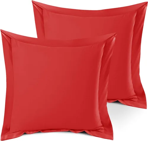 Miniatura 80 de Nestl Juego de 2 fundas tipo sham de almohada suaves - Fundas de almohada de microfibra de doble cepillado - Fundas de almohada de cama premium