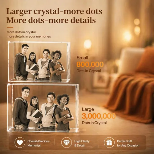 Miniatura 7 de Foto de cristal 3D, regalos personalizados de Navidad para mamá, esposa, mujer, papá, marido, abuela, foto personalizada en cristal, único