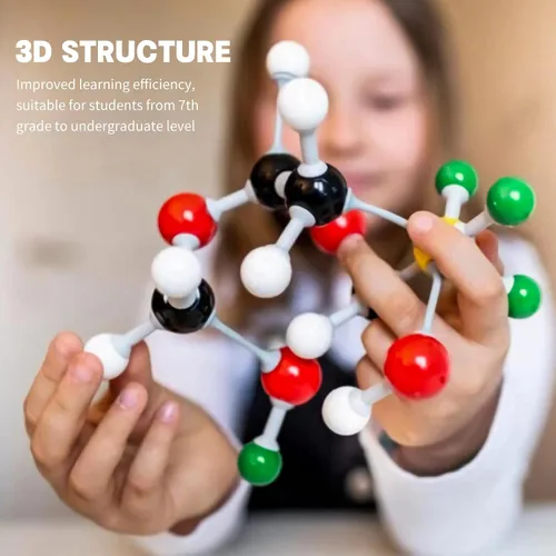 Miniatura 5 de Kit de modelo de química de 135 piezas, kits de modelo molecular portátil para clases de química, kit de modelado Orgo para estudiantes