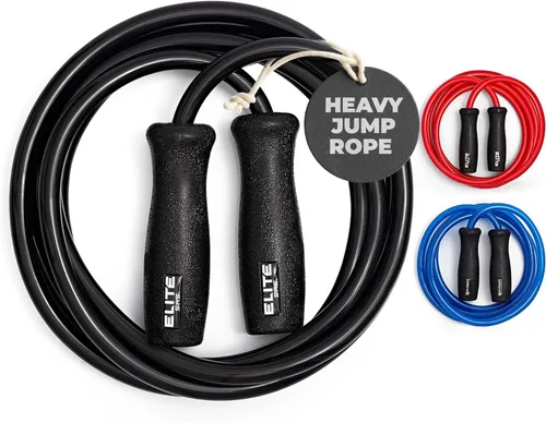 Elite Jumps Muay Thai 2.0 - Cuerda de saltar con peso – Diseñada para entrenamiento de alta intensidad, Muay Thai y entrenamientos de MMA – Cuerdas