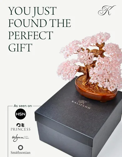 Miniatura 5 de KALIFANO Árbol de cristal de chakra de cuarzo rosa natural (1,251 piedras preciosas) con propiedades curativas – Bonsái Feng Shui árbol de dinero