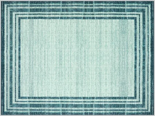 Miniatura 106 de Alfombra de pasillo moderna abstracta Lahome, alfombra lavable turquesa de 2 x 6 pulgadas para entrada, alfombra antideslizante de bajo pelo