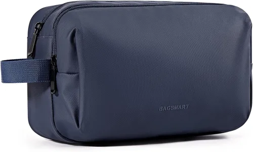 Miniatura 17 de Bolsa de aseo Bagsmart para hombres, organizador de artículos de viaje, kit Dopp resistente al agua, bolsa de afeitado para accesorios de aseo, Beige
