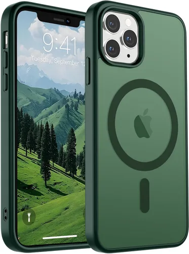 Miniatura 11 de SUPFINE Funda magnética para iPhone 11 Pro Max (compatible con MagSafe) (protección contra caídas de grado militar), delgada, translúcida mate, a