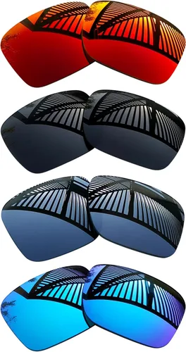 Lentes de repuesto para gafas de sol Oakley Holbrook XL OO9417, 4 pares, negro sólido+titanio+azul hielo+rojo fuego