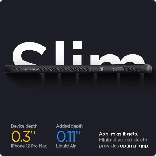 Miniatura 6 de Spigen Liquid Air - Funda diseñada para iPhone 12 Pro Max (2020), color negro mate
