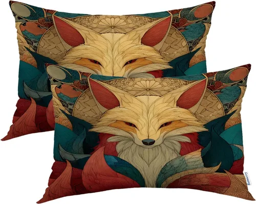 Miniatura 46 de Batmerry Flowers with Stems Throw Pillow Covers, Beautiful Floral Decorative Pillow Covers Digital Printing Blended for Couch Sofa Bed Invisible