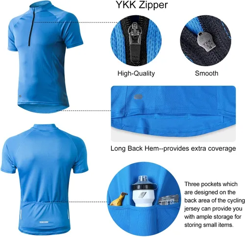 Miniatura 3 de INBIKE Maillots de ciclismo para hombre que absorbe la humedad, manga corta, secado rápido, camiseta de ciclismo de manga larga transpirable
