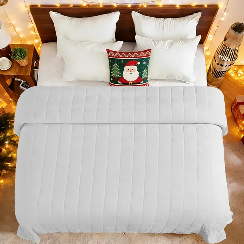 Miniatura 69 de Yescool - Manta con peso para adultos (15 libras, 60 x 80 pulgadas, azul), manta de enfriamiento pesada para dormir, 140-160 libras, manta