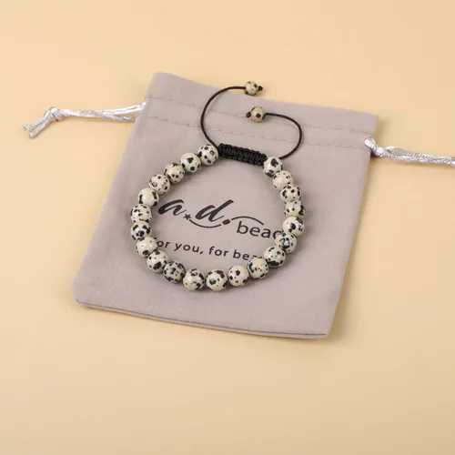Miniatura 124 de AD Beads Pulseras de piedras preciosas unisex de 0.315 pulgadas (0.315 in), macramé curativo ajustable de 7 a 9 pulgadas Usa esta pulsera