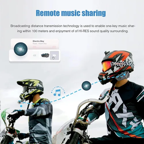 Miniatura 6 de FreedConn FX 10 Riders - Auriculares Bluetooth para motocicleta con intercambio de música, intercomunicador Bluetooth con cancelación de ruido/radio