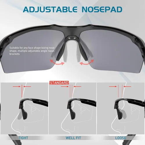 Miniatura 6 de SCVCN Gafas de sol deportivas fotocromáticas para ciclismo, gafas transparentes para hombres y mujeres, protección UV400, MTB BMX, pesca, correr