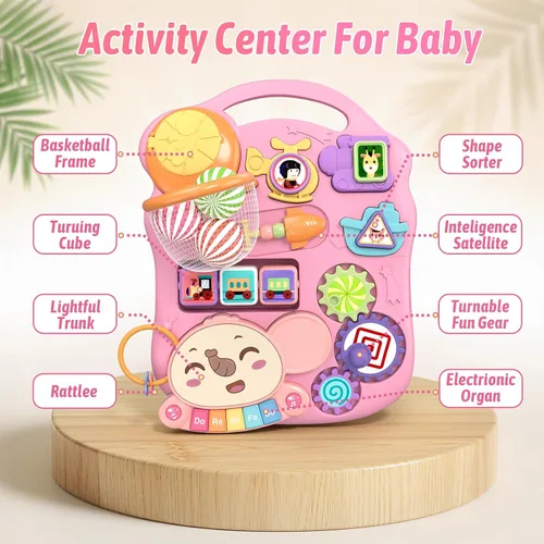 Miniatura 4 de QDRAGON Andador de bebé 3 en 1 y centro de actividades para niñas, aprendiendo a caminar, sentarse a pararse, juguetes educativos tempranos