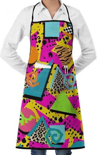 Miniatura 28 de Delantal unisex con cuello ajustable con bolsillos espaciosos y lazos largos